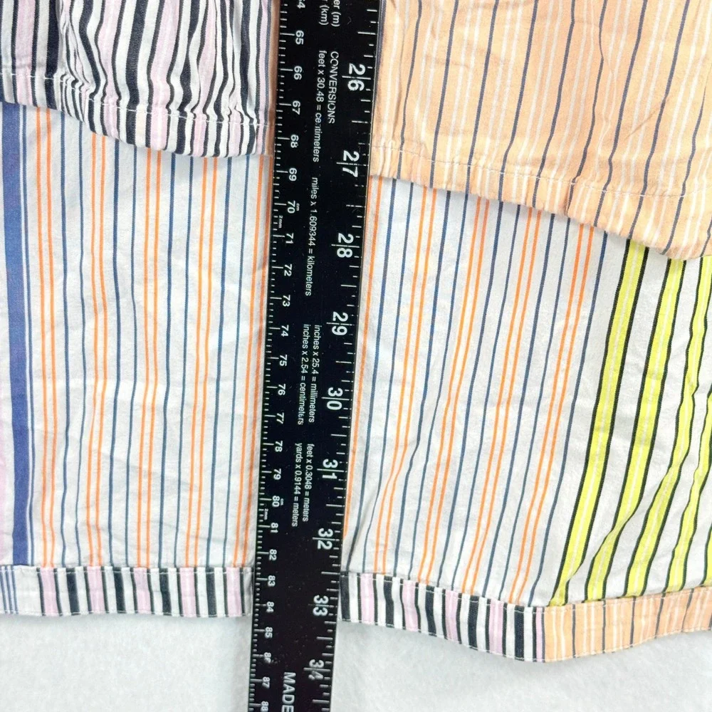 Maeve Striped Tunic Women Medium Multi Mixed Stripe Boho Coastal Top Loose Flowy